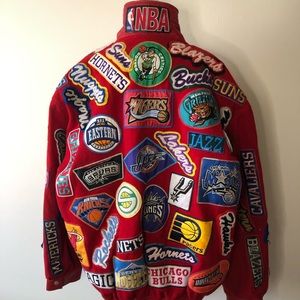 RARE VINTAGE JEFF HAMILTON NBA PATCH JACKET!!!!